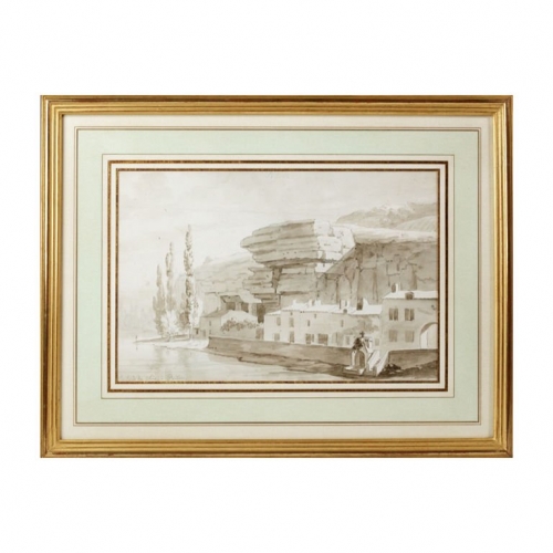 A Large Neoclassical Drawing by Edouard Pingret, French School